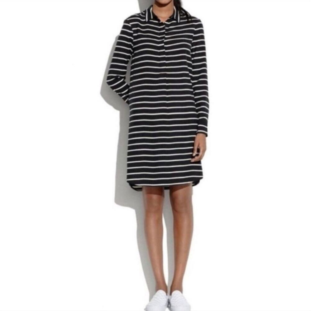 Madewell Silk Tunic Striped Long Sleeved Lightweight Dress Size Small